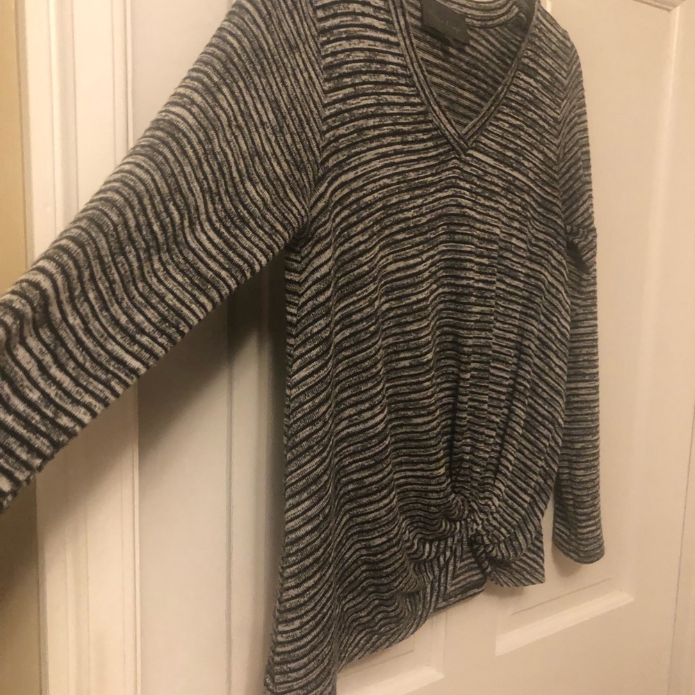 Black and white stripe vneck sweater by Sunday in Brooklyn